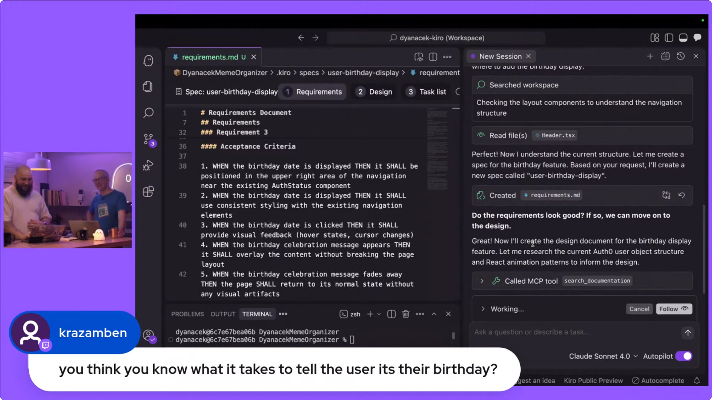 AI Coding with Friends — David and Darko Mesaroš talk Kiro on Twitch